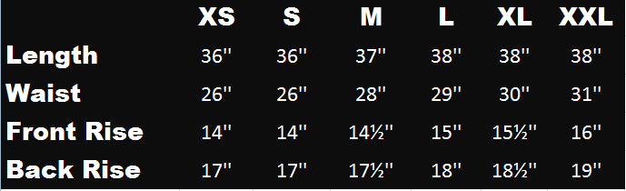 Size Chart for Trouser